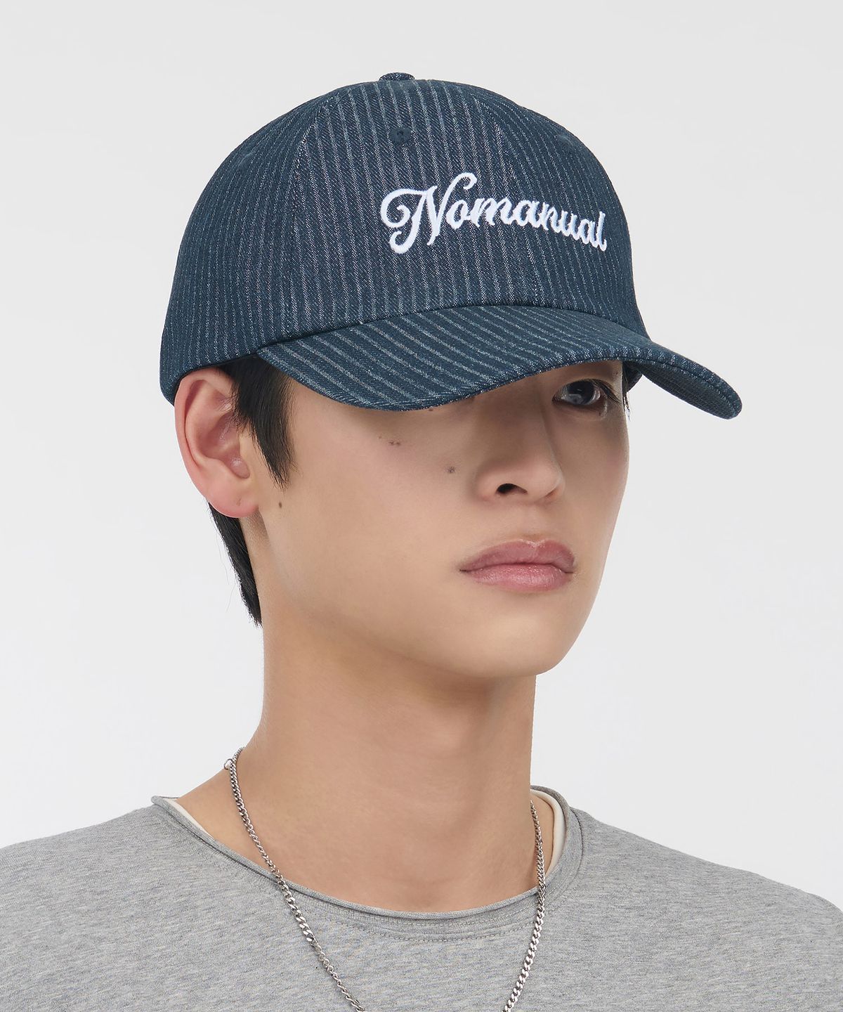 노매뉴얼(NOMANUAL) NM STRIPE BALL CAP - NAVY