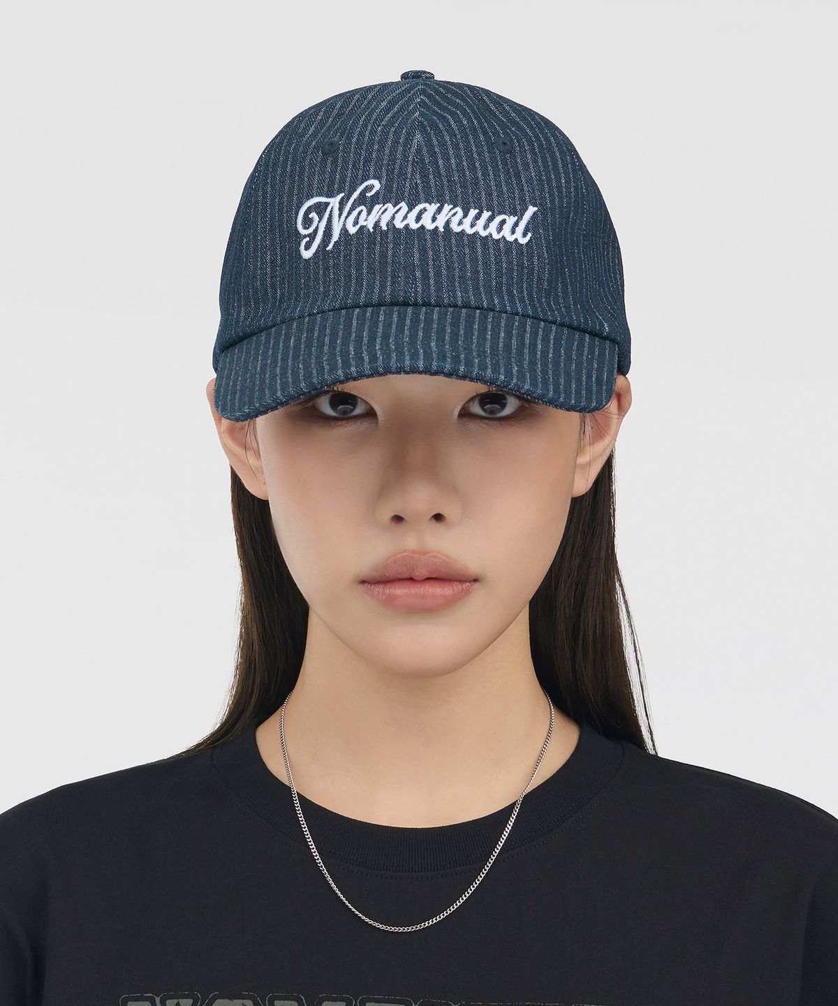 노매뉴얼(NOMANUAL) NM STRIPE BALL CAP - NAVY