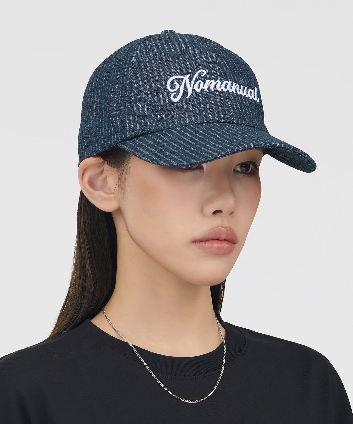노매뉴얼(NOMANUAL) NM STRIPE BALL CAP - NAVY