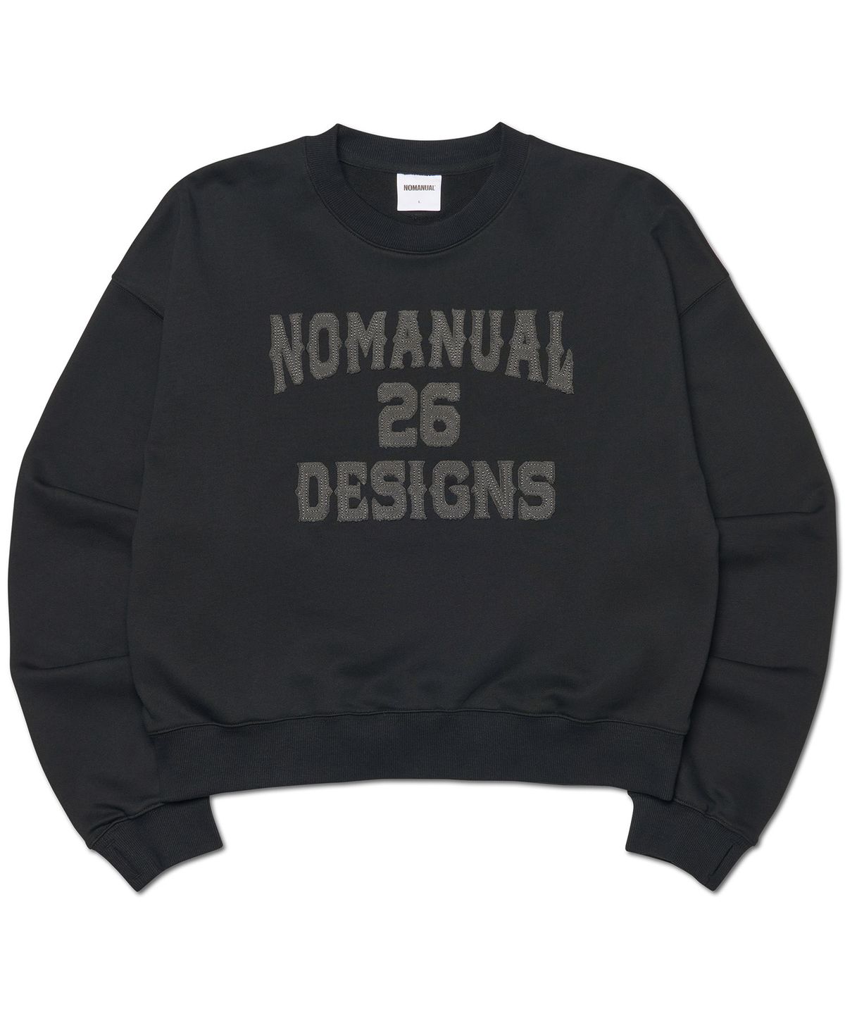 노매뉴얼(NOMANUAL) N.D.A CROP SWEATSHIRT - BLACK