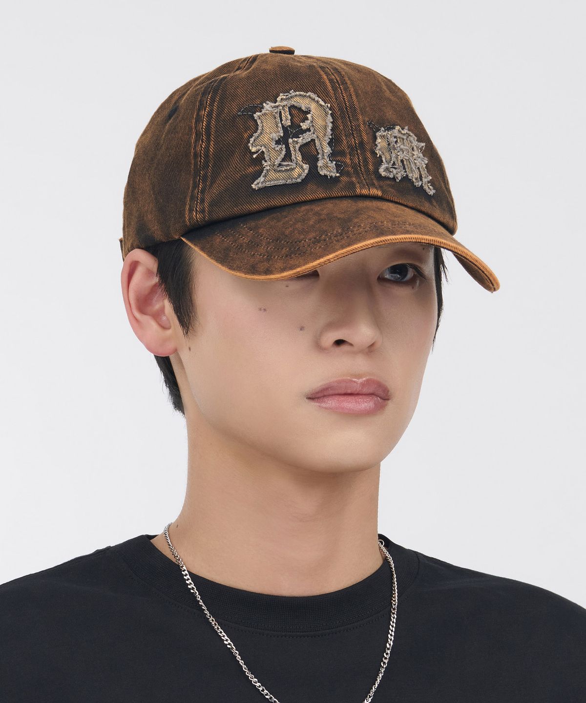 노매뉴얼(NOMANUAL) NM DAMAGED PATCH BALL CAP - WASHED BLACK