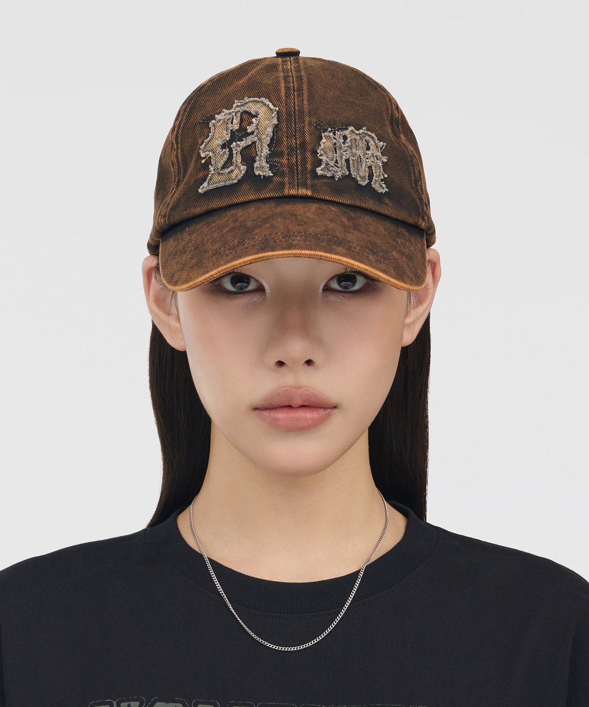 노매뉴얼(NOMANUAL) NM DAMAGED PATCH BALL CAP - WASHED BLACK