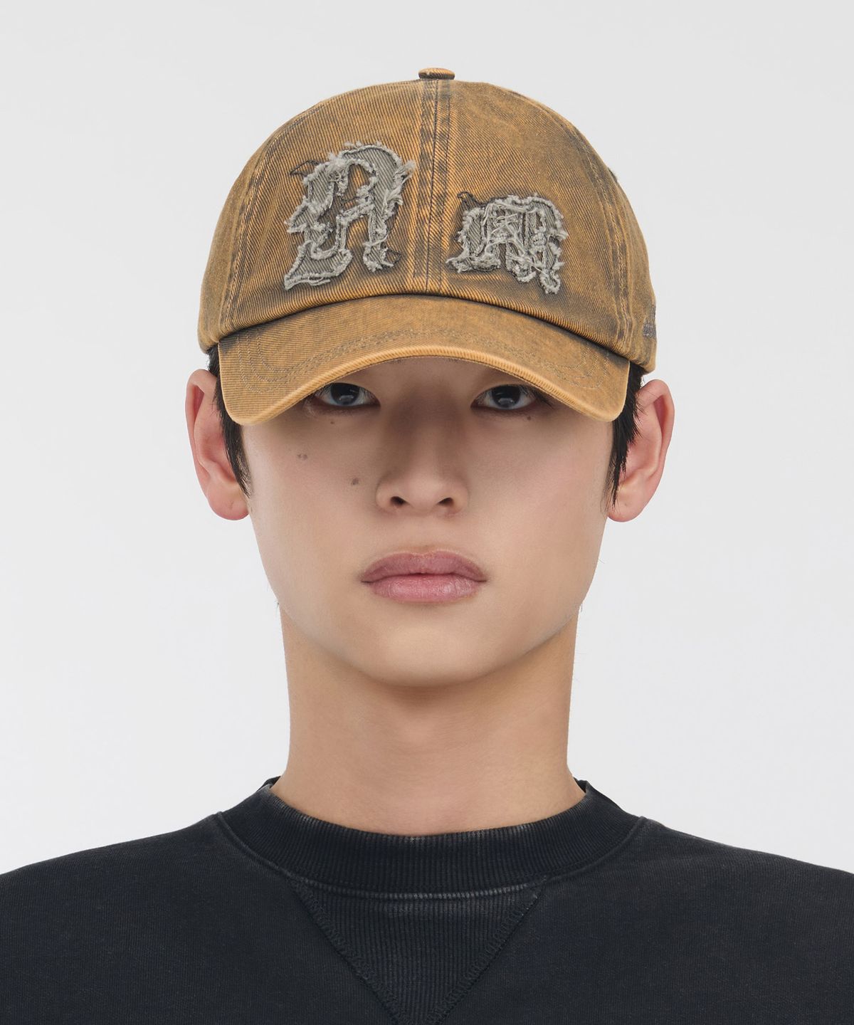 노매뉴얼(NOMANUAL) NM DAMAGED PATCH BALL CAP - WASHED CHARCOAL