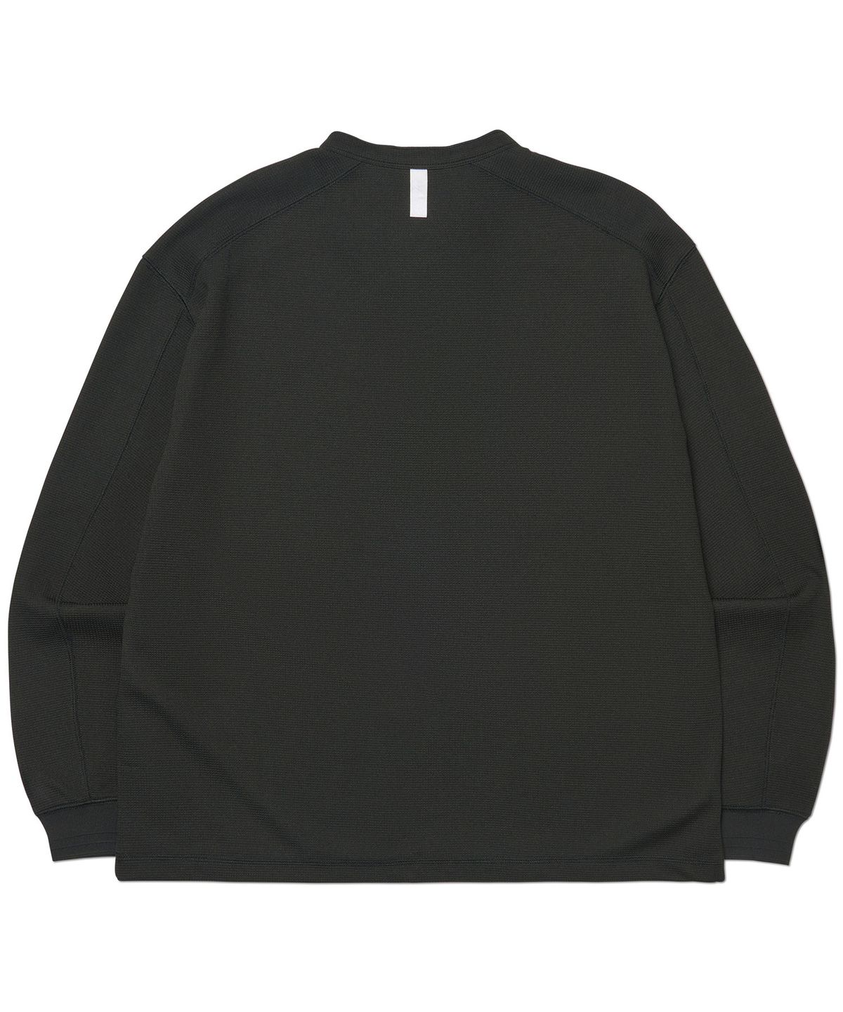 노매뉴얼(NOMANUAL) NM HENLEY NECK WAFFLE LONG SLEEVE TEE - BLACK