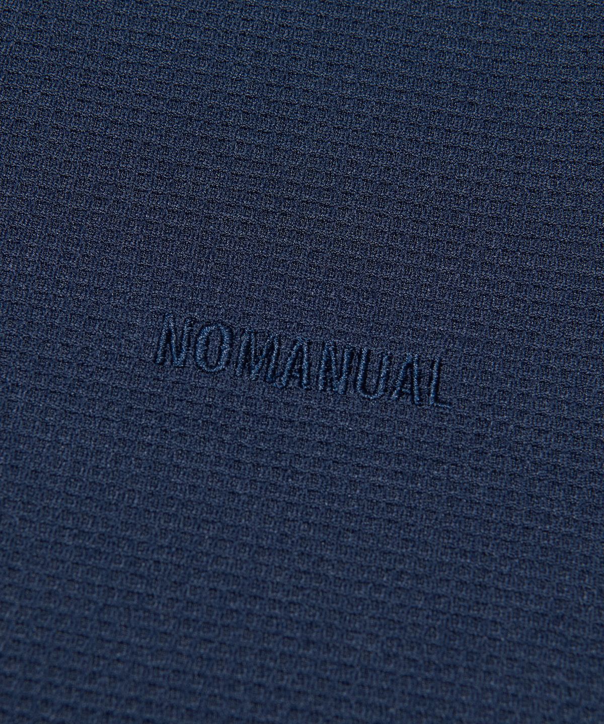 노매뉴얼(NOMANUAL) NM HENLEY NECK WAFFLE LONG SLEEVE TEE - DARK NAVY