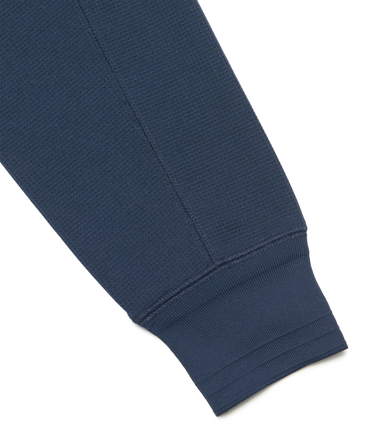 노매뉴얼(NOMANUAL) NM HENLEY NECK WAFFLE LONG SLEEVE TEE - DARK NAVY