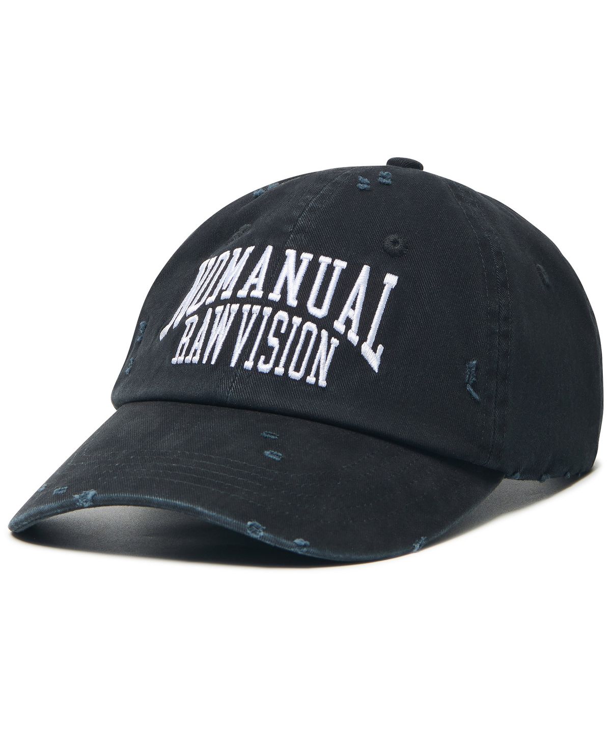 노매뉴얼(NOMANUAL) RAW VISION DAMAGED BALL CAP - WASHED BLACK