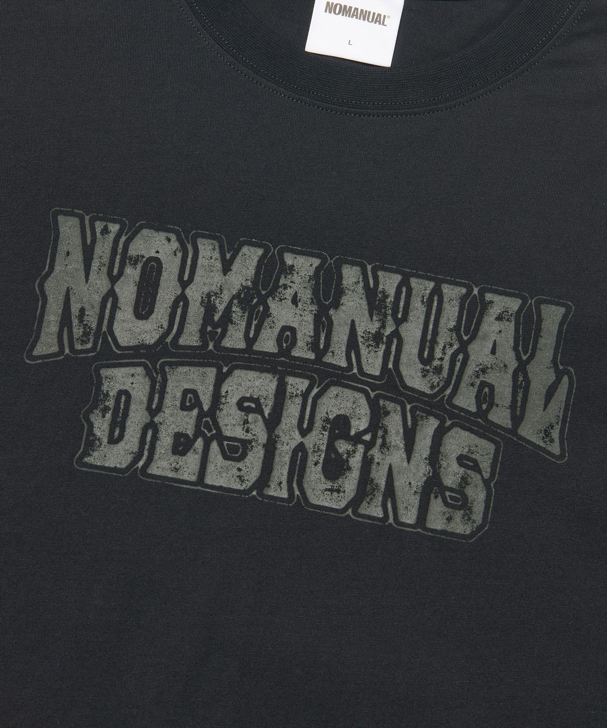노매뉴얼(NOMANUAL) STRIPE LAYERED LONG SLEEVE TEE - BLACK