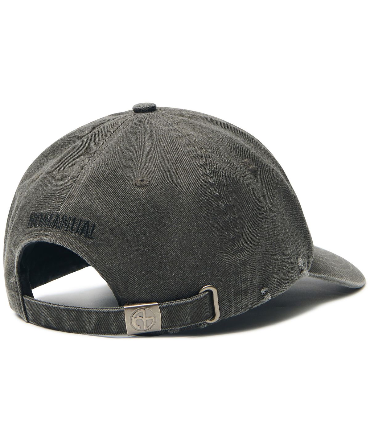 노매뉴얼(NOMANUAL) GOTHIC LOGO WASHED BALL CAP - WASHED BLACK