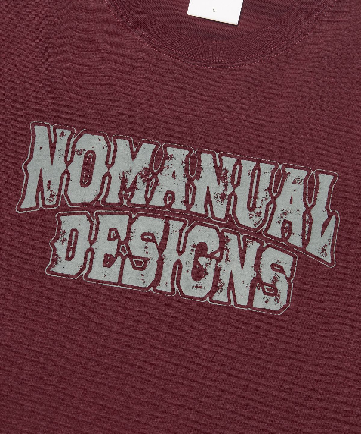 노매뉴얼(NOMANUAL) STRIPE LAYERED LONG SLEEVE TEE - WINE