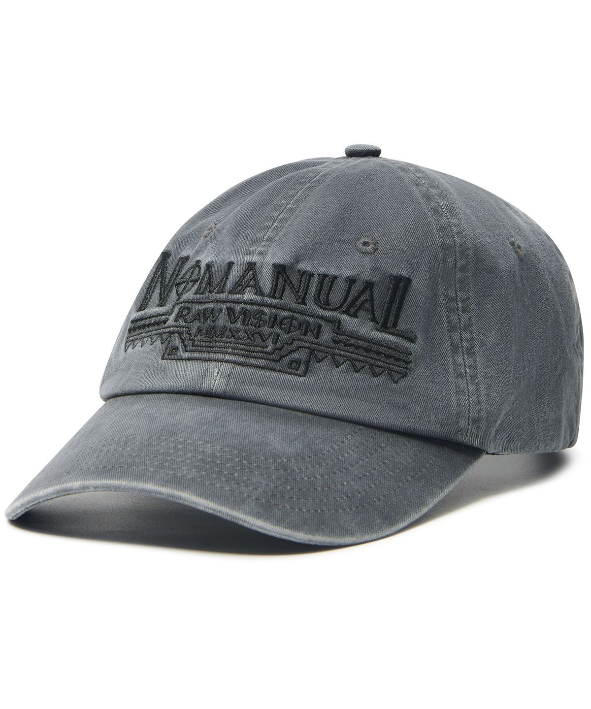 노매뉴얼(NOMANUAL) NM WASHED AZTEC BALL CAP - WASHED CHARCOAL