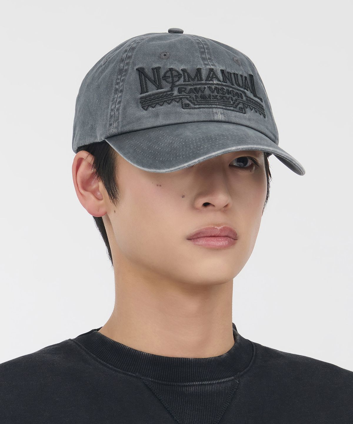 노매뉴얼(NOMANUAL) NM WASHED AZTEC BALL CAP - WASHED CHARCOAL
