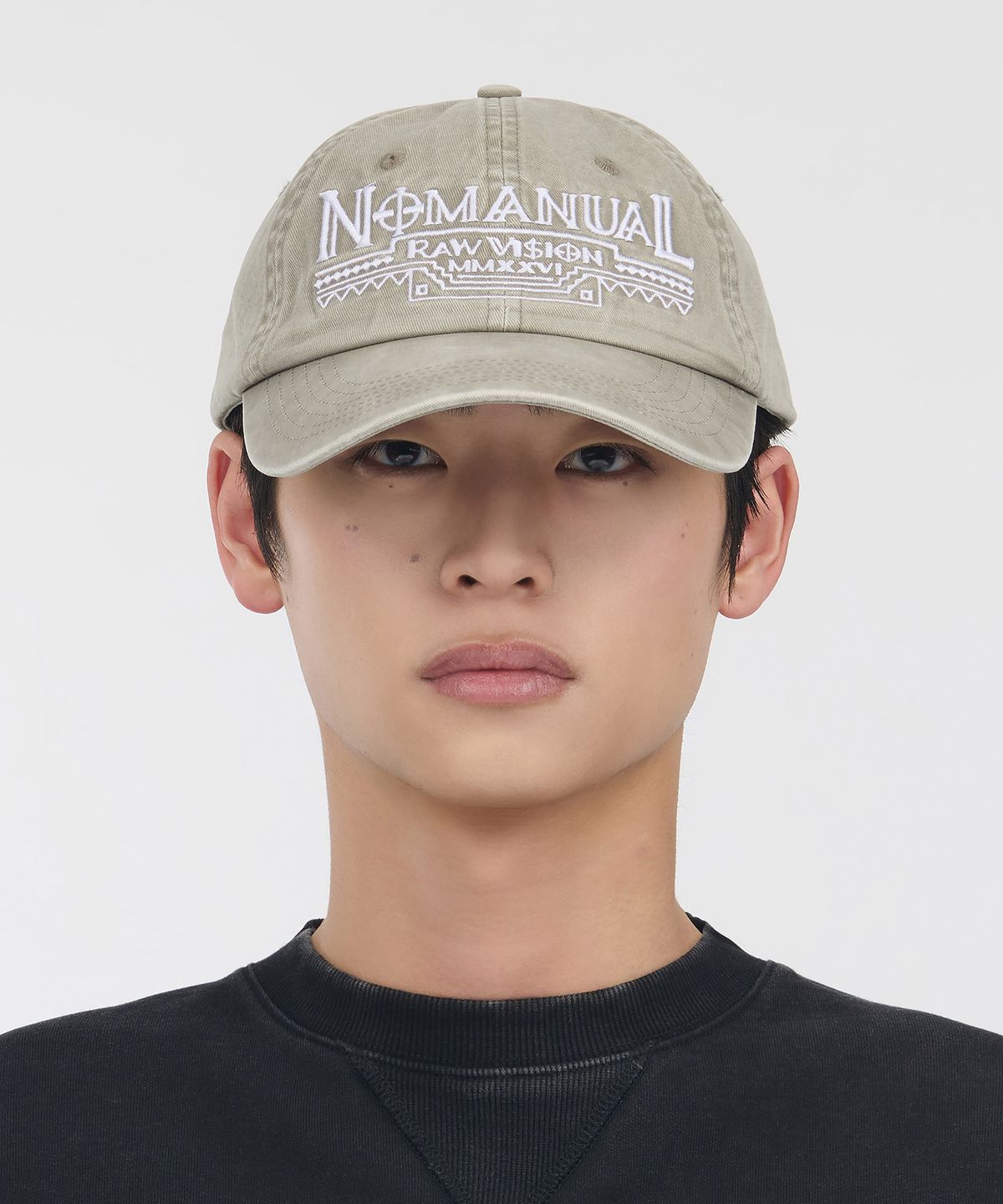 노매뉴얼(NOMANUAL) NM WASHED AZTEC BALL CAP - WASHED BEIGE