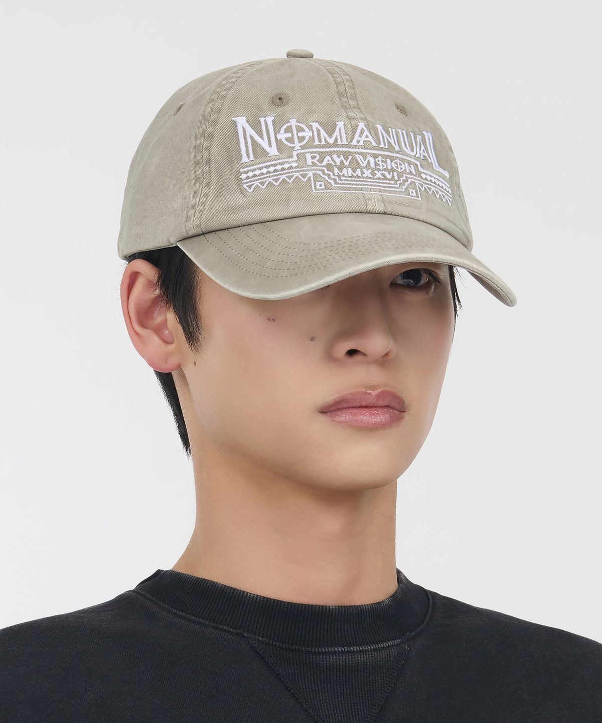 노매뉴얼(NOMANUAL) NM WASHED AZTEC BALL CAP - WASHED BEIGE
