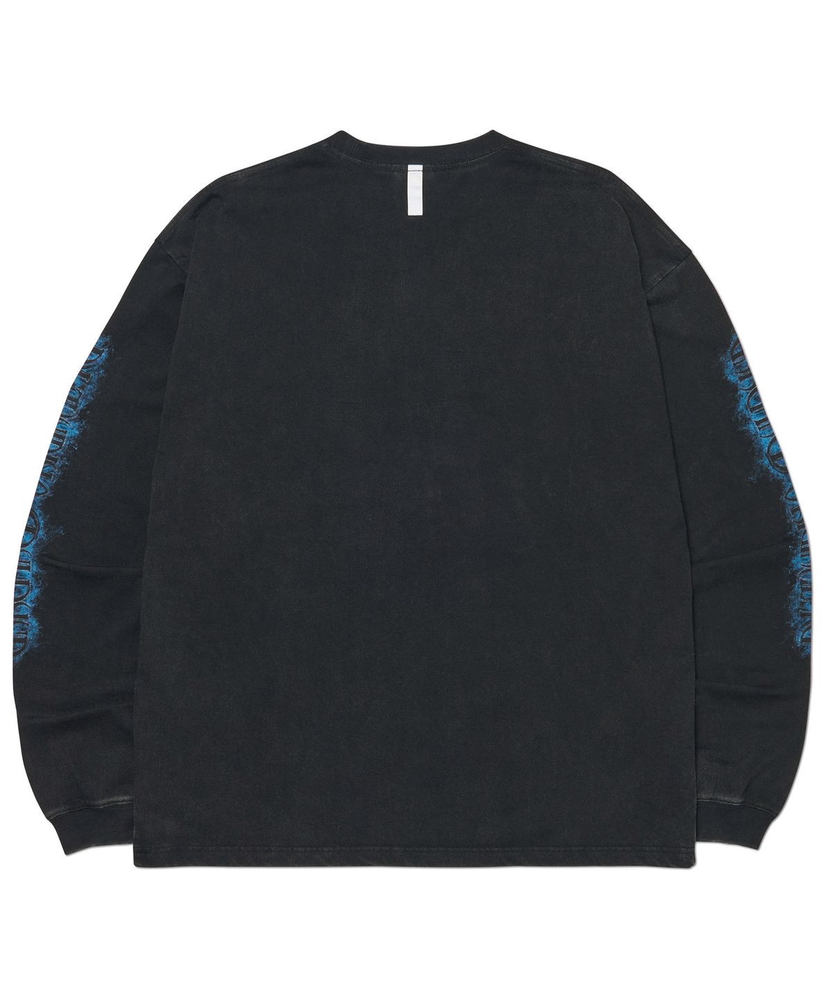 노매뉴얼(NOMANUAL) FLAME SKULL LONG SLEEVE TEE - WASHED BLACK