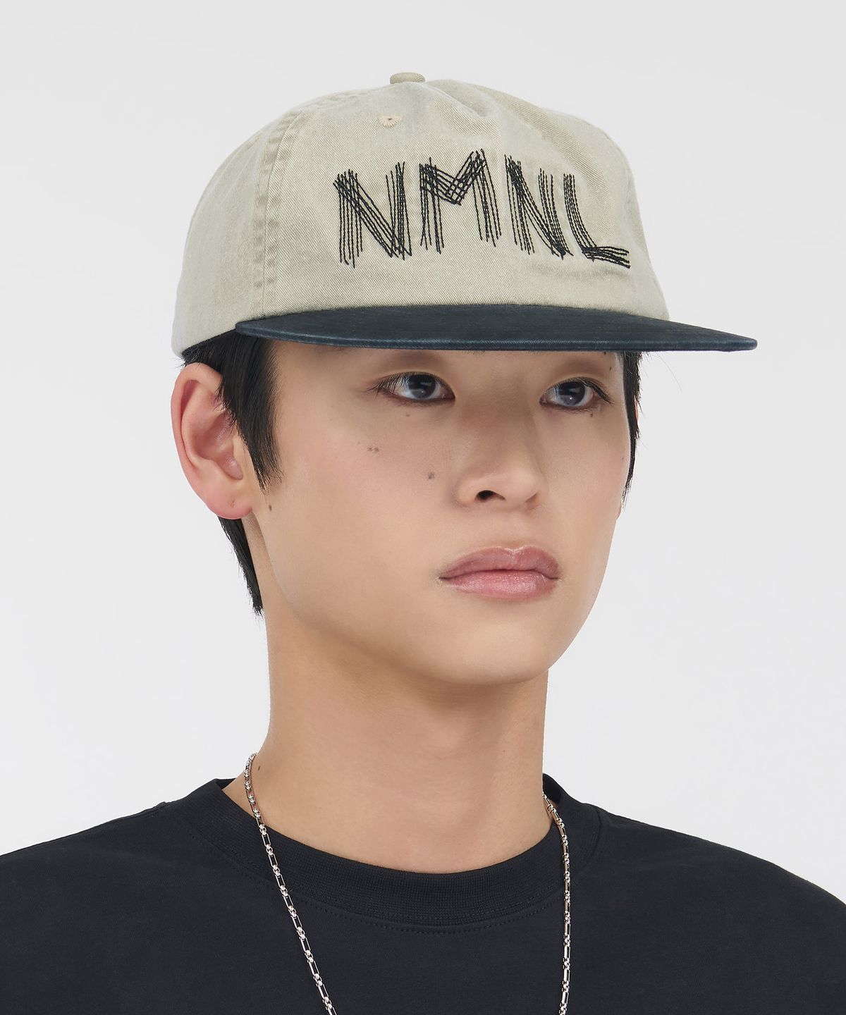 노매뉴얼(NOMANUAL) DOODLE STITCH CAP - WASHED BLACK