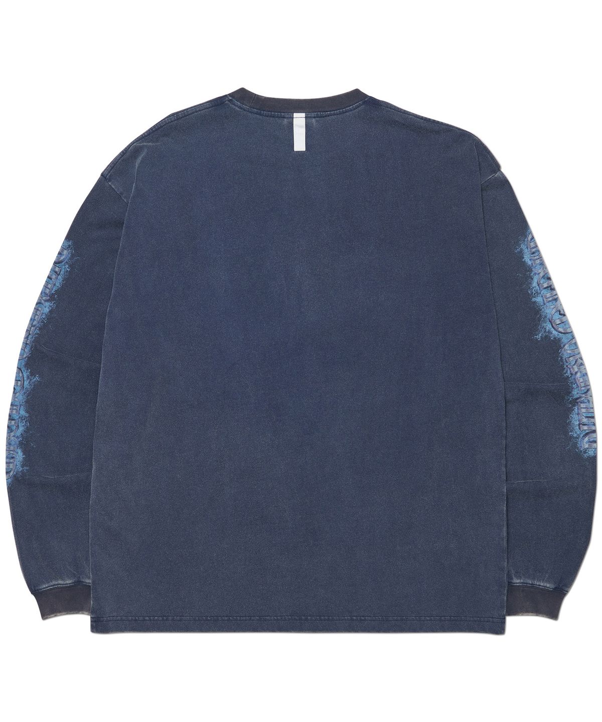 노매뉴얼(NOMANUAL) FLAME SKULL LONG SLEEVE TEE - WASHED NAVY