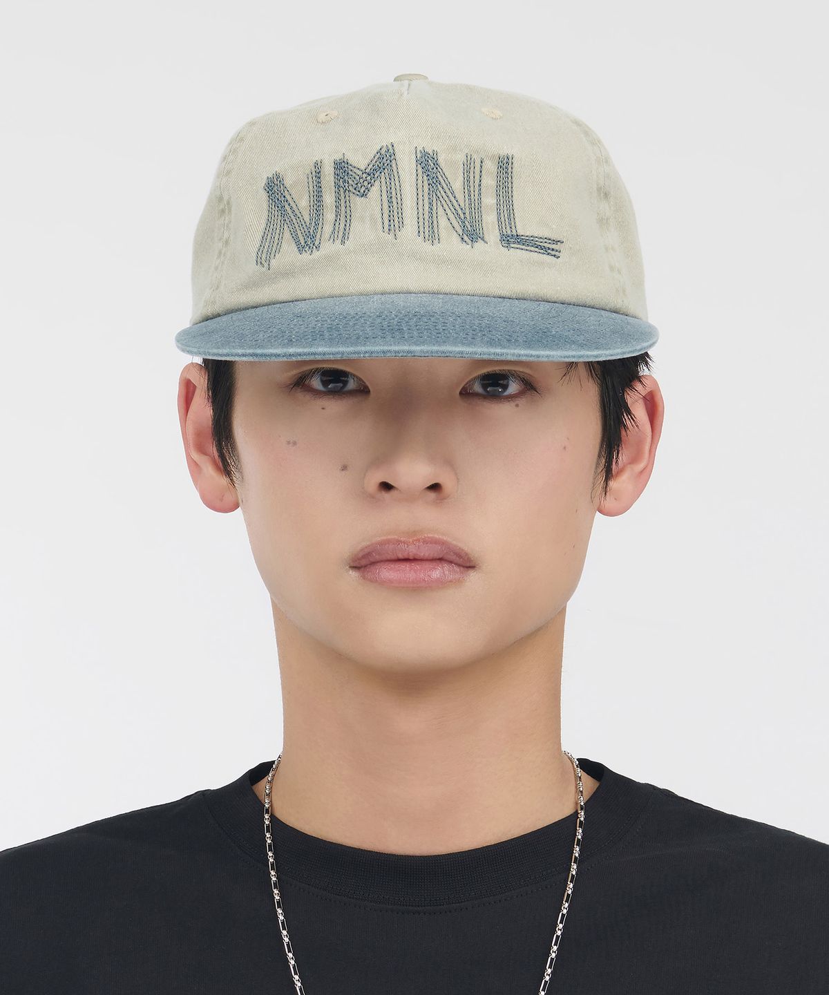 노매뉴얼(NOMANUAL) DOODLE STITCH CAP - WASHED BLUE