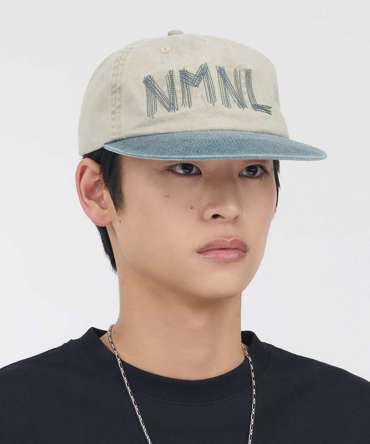 노매뉴얼(NOMANUAL) DOODLE STITCH CAP - WASHED BLUE