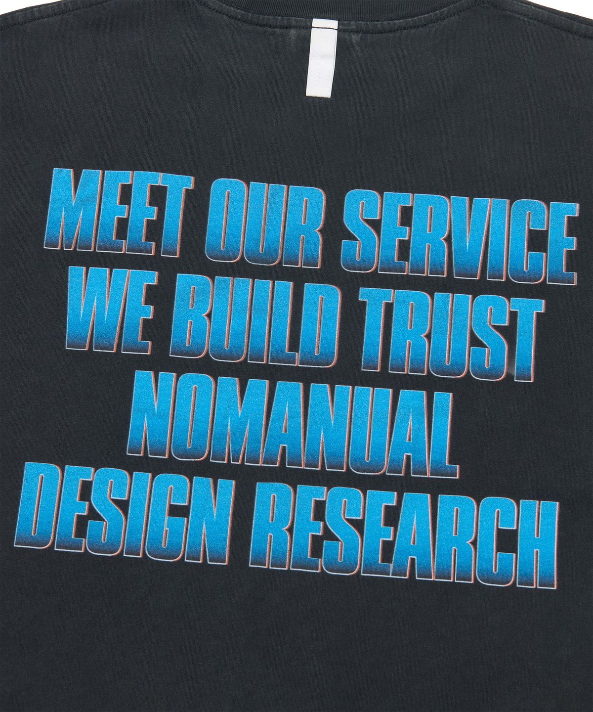 노매뉴얼(NOMANUAL) STAR LOGO VINTAGE LONG SLEEVE TEE - WASHED BLACK