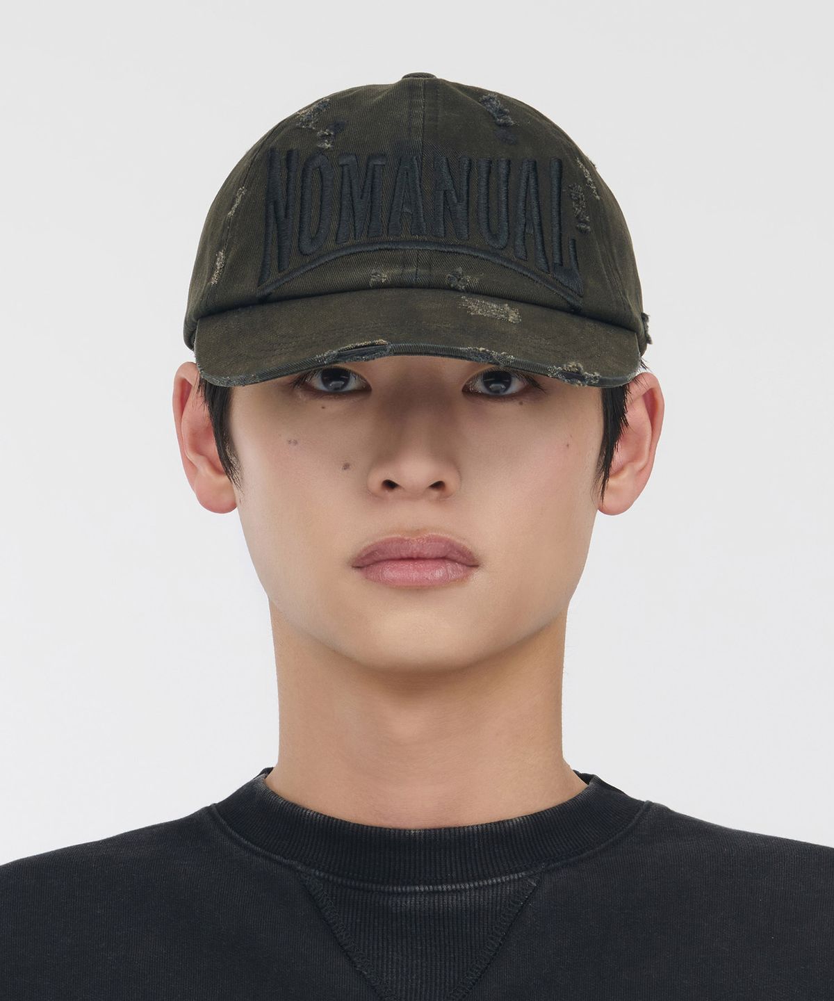 노매뉴얼(NOMANUAL) D.A LOGO CAP - BLACK