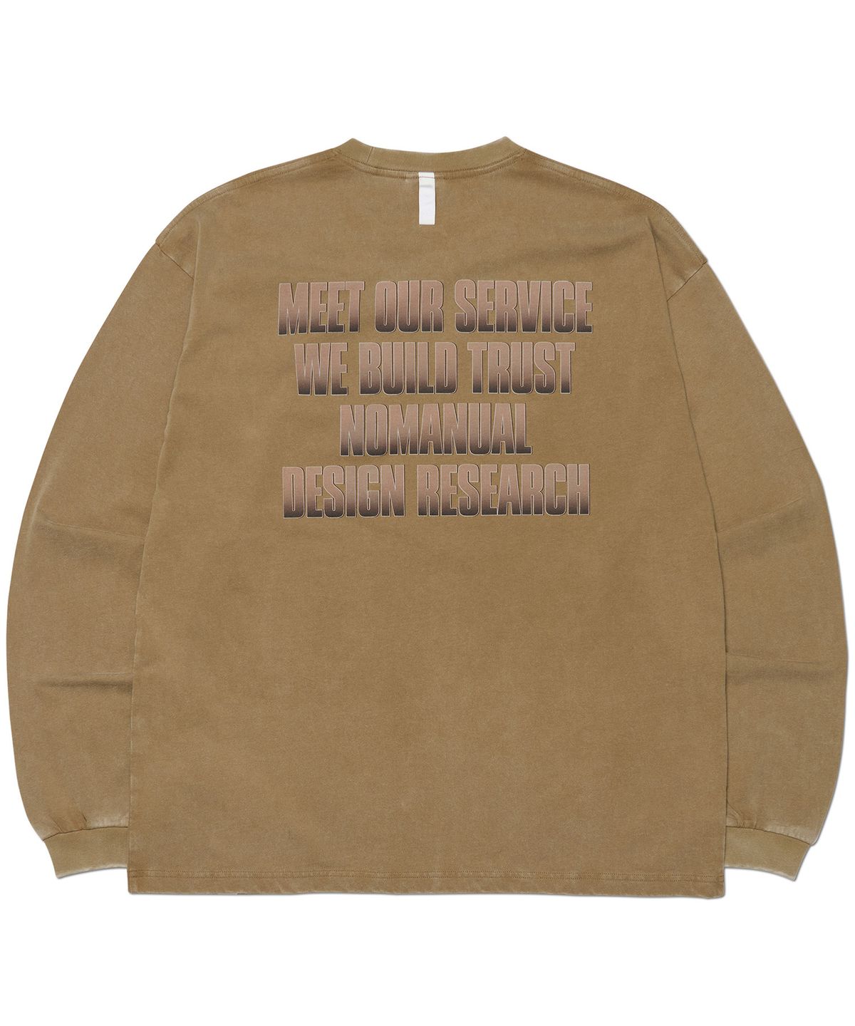 노매뉴얼(NOMANUAL) STAR LOGO VINTAGE LONG SLEEVE TEE - WASHED BROWN