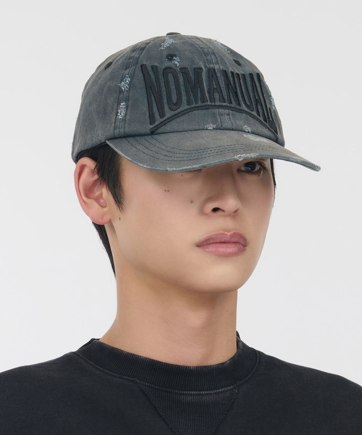 노매뉴얼(NOMANUAL) D.A LOGO CAP - NAVY