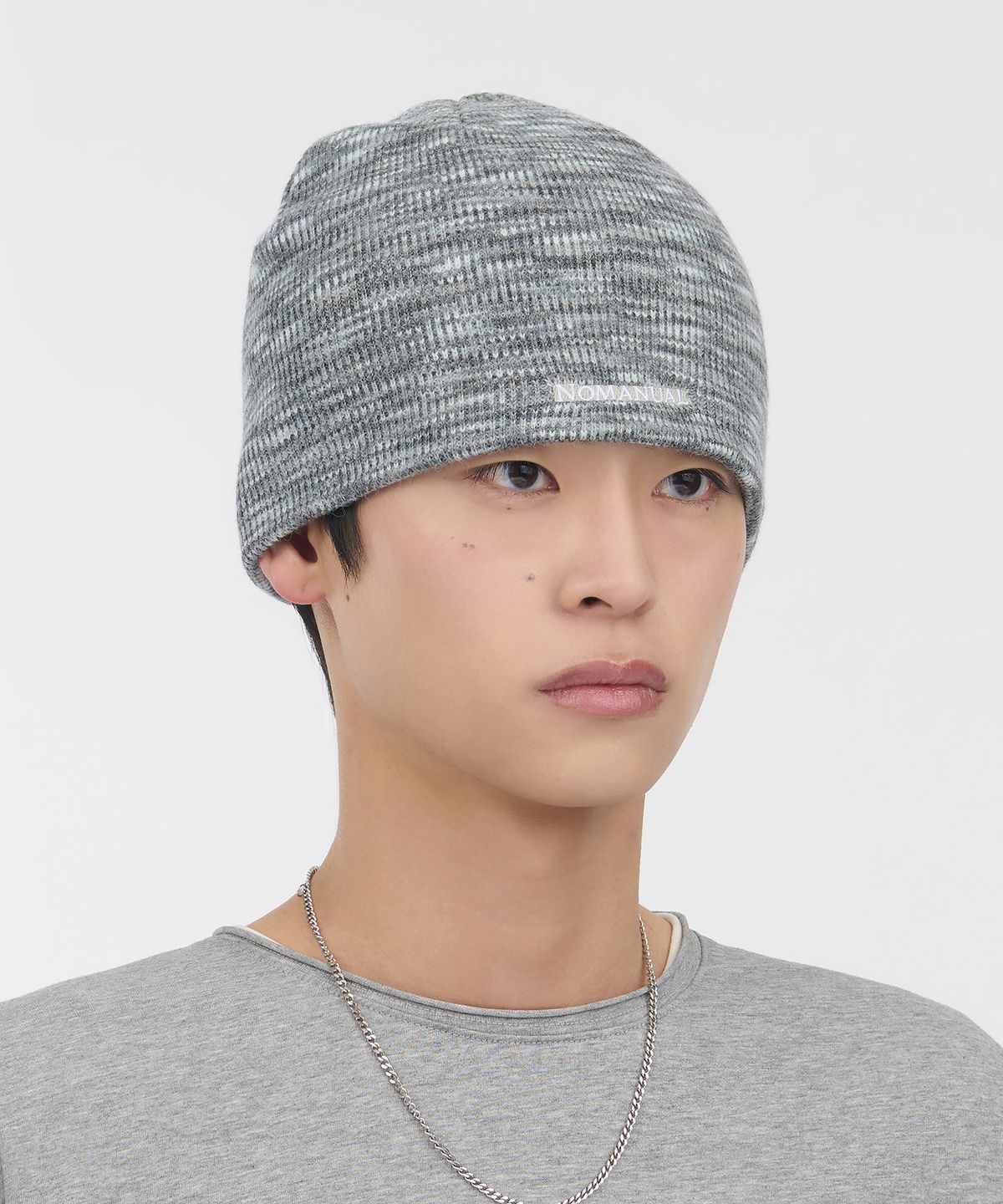 노매뉴얼(NOMANUAL) NM MIXED BEANIE - GRAY