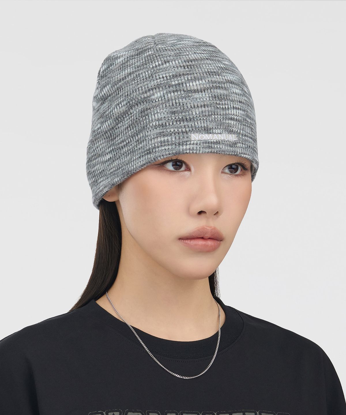 노매뉴얼(NOMANUAL) NM MIXED BEANIE - GRAY