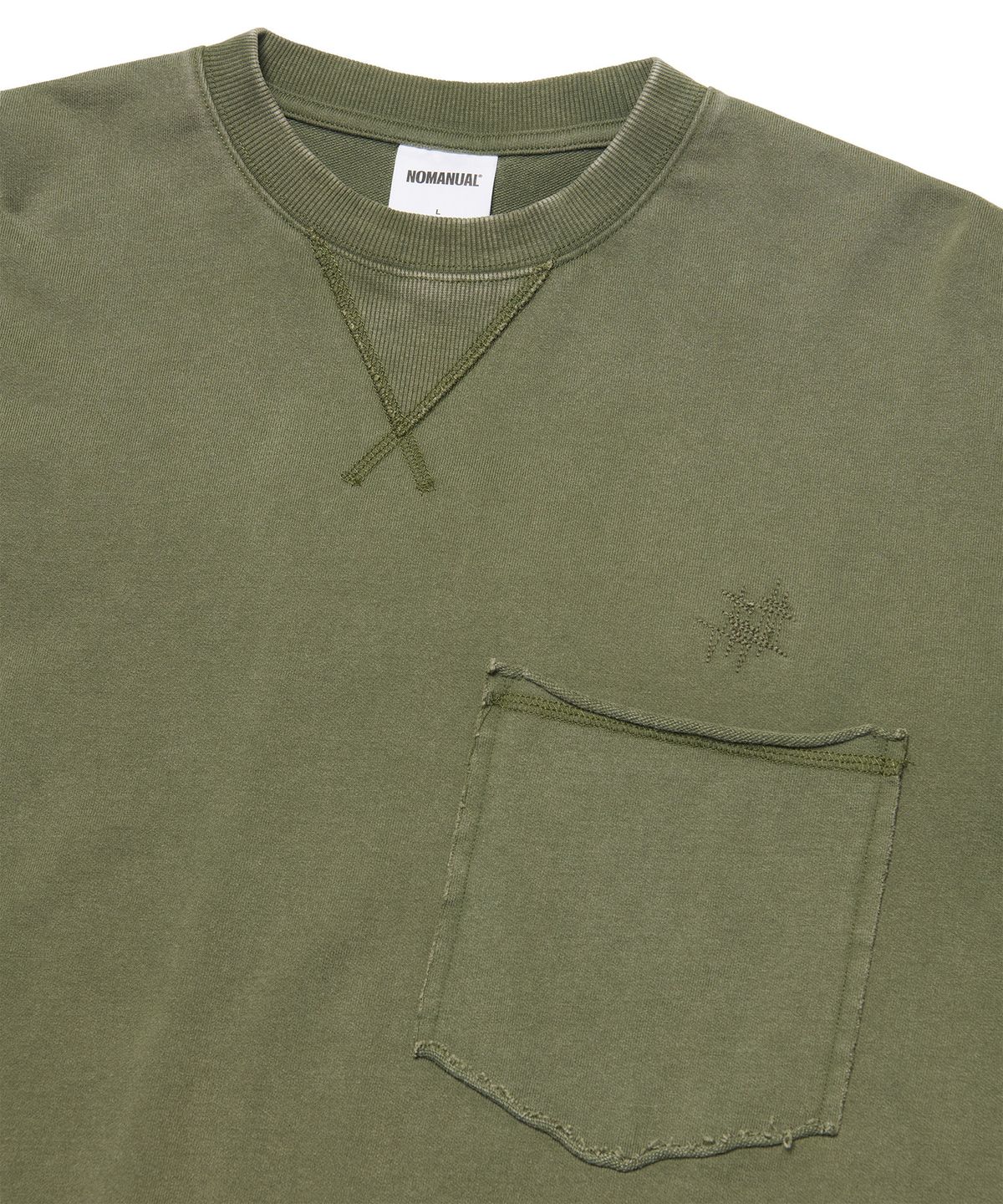 노매뉴얼(NOMANUAL) NM NEO VINTAGE LONG SLEEVE TEE - WASHED KHAKI