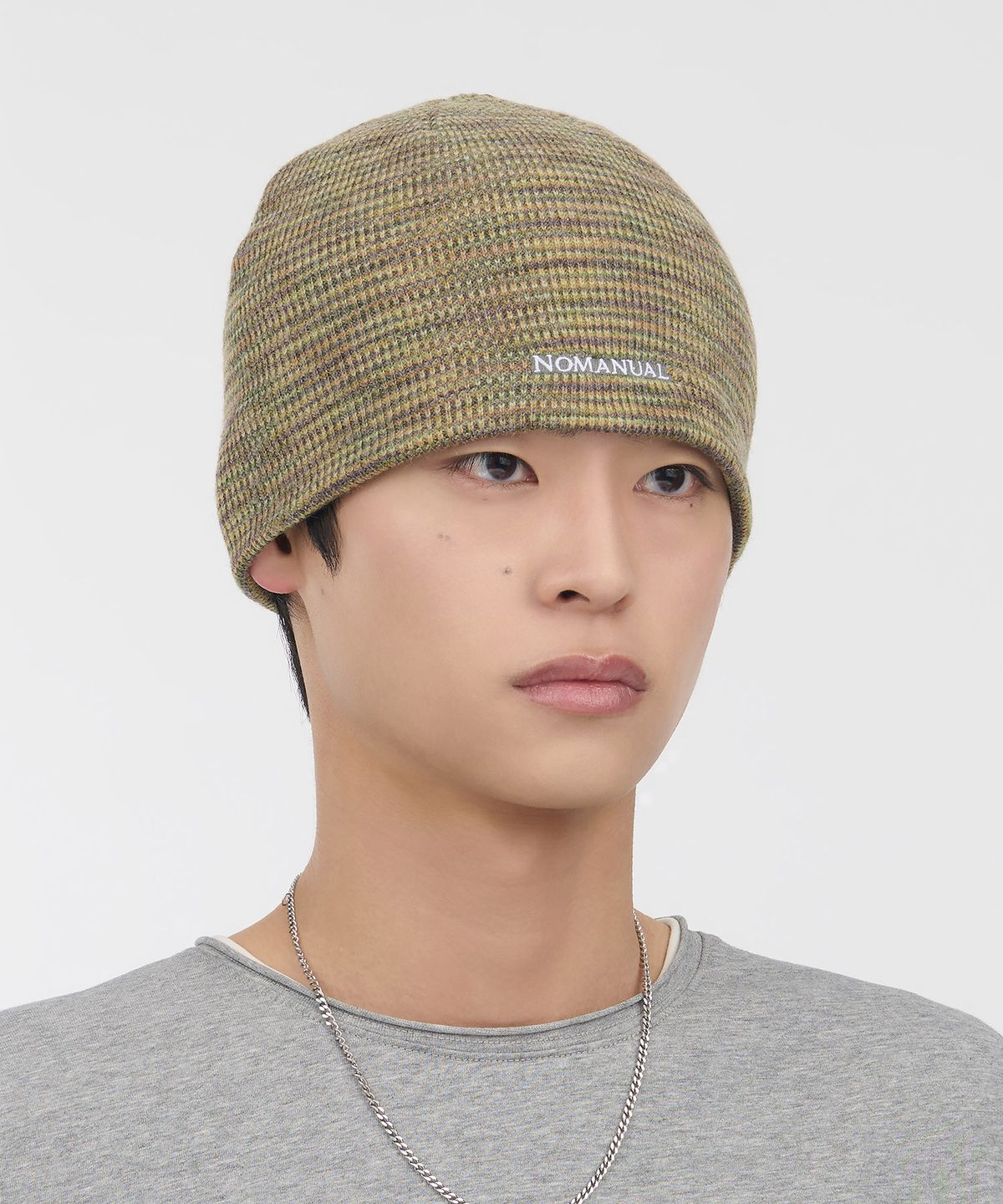 노매뉴얼(NOMANUAL) NM MIXED BEANIE - KHAKI