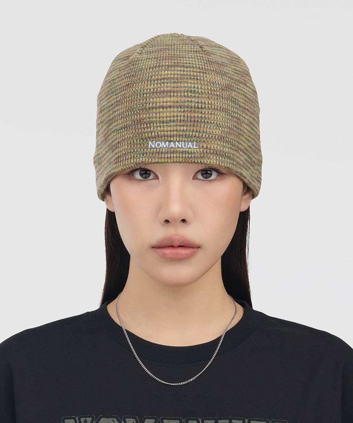 노매뉴얼(NOMANUAL) NM MIXED BEANIE - KHAKI