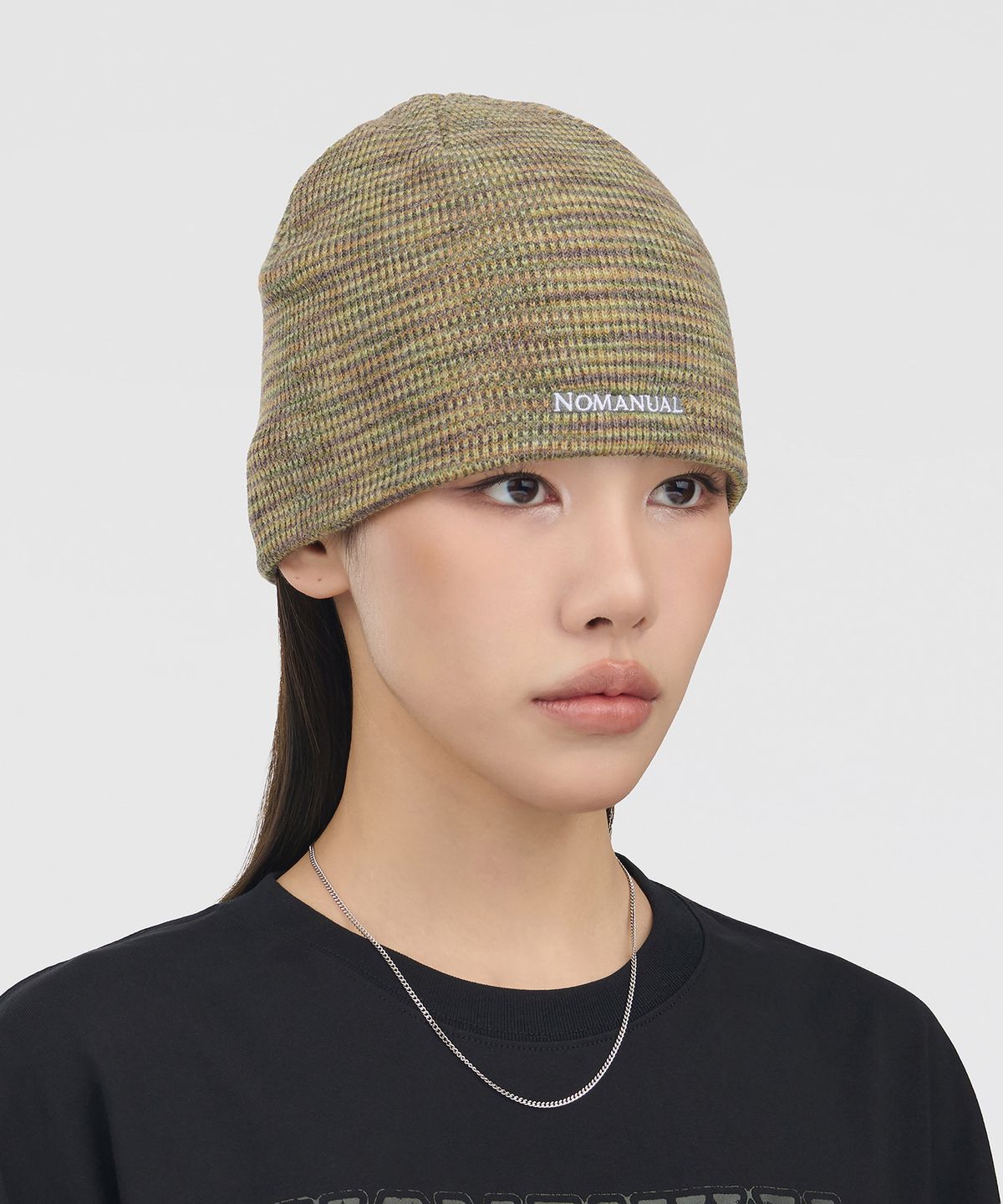 노매뉴얼(NOMANUAL) NM MIXED BEANIE - KHAKI
