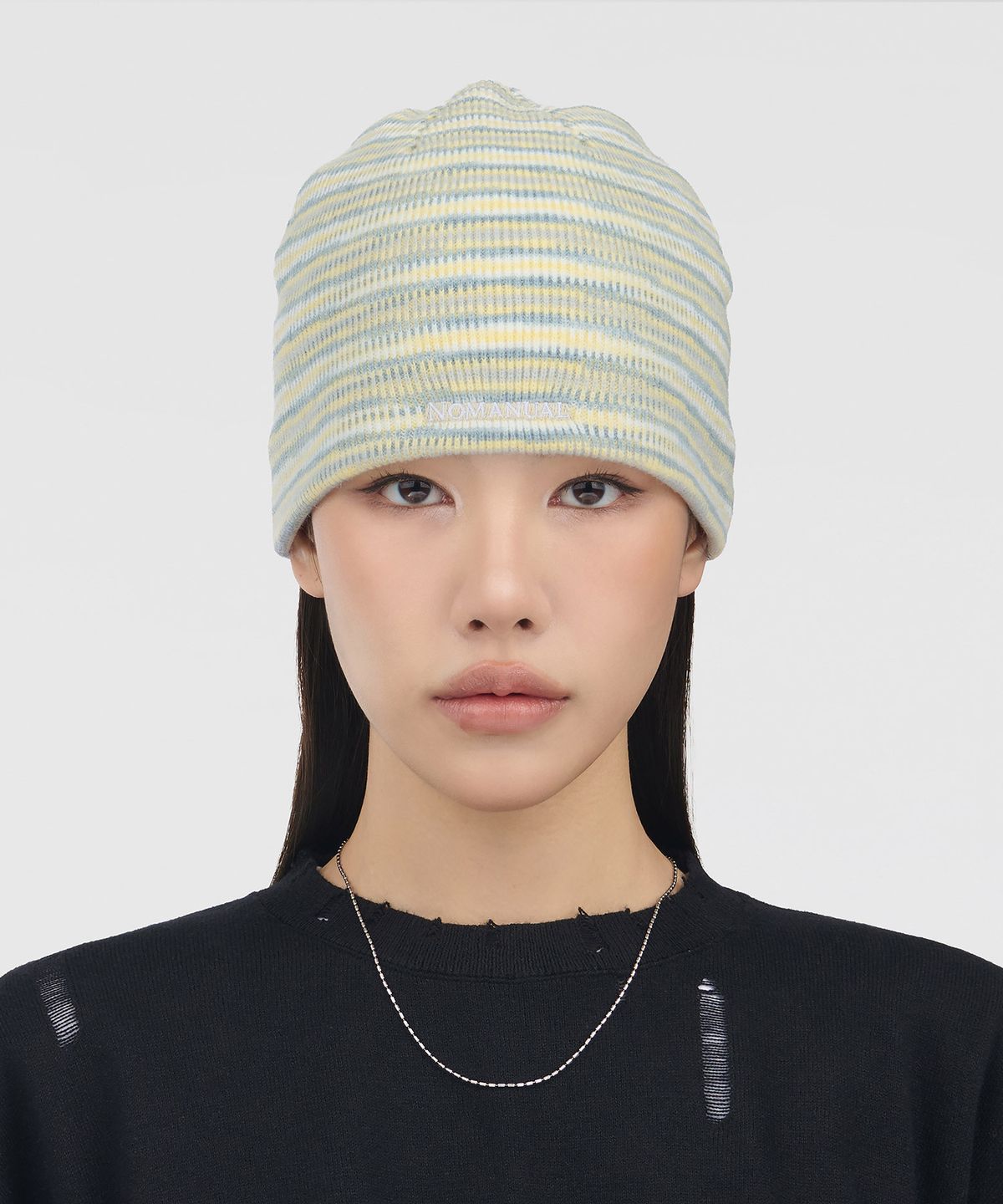 노매뉴얼(NOMANUAL) NM MIXED BEANIE - CREAM