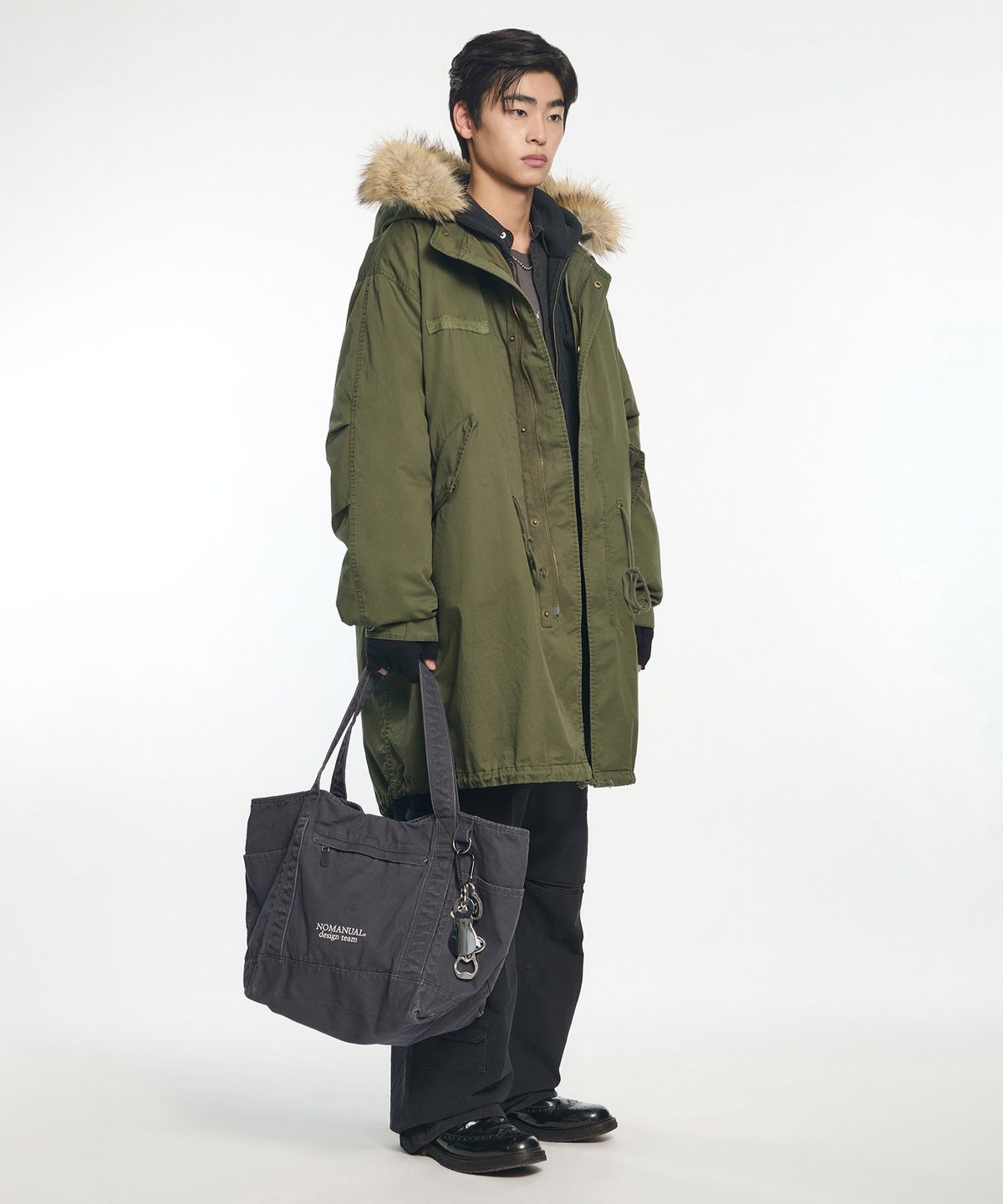 노매뉴얼(NOMANUAL) NM NEO TOTE BAG - WASHED CHARCOAL
