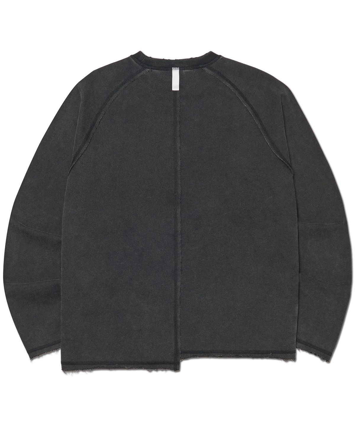 노매뉴얼(NOMANUAL) RAW SPLIT LONG SLEEVE TEE - WASHED BLACK