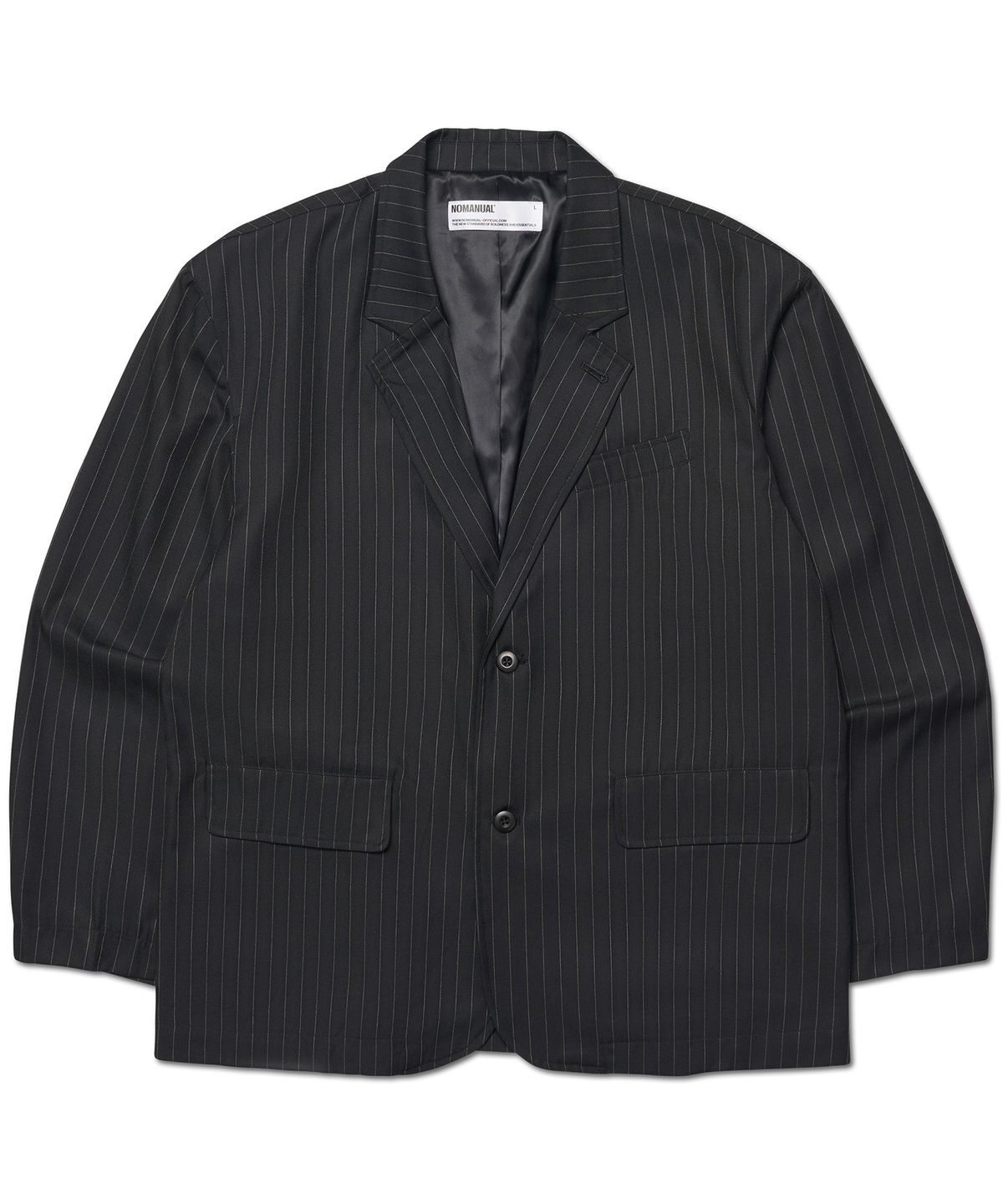 노매뉴얼(NOMANUAL) TWO BUTTON BLAZER - BLACK STRIPE