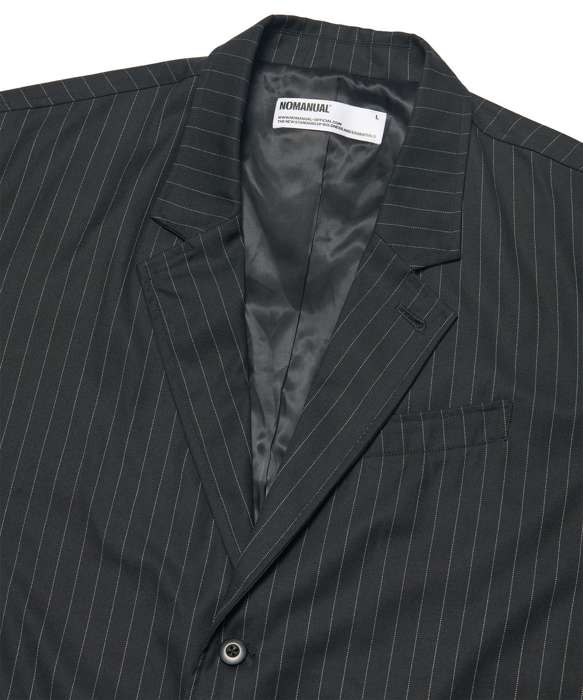 노매뉴얼(NOMANUAL) TWO BUTTON BLAZER - BLACK STRIPE