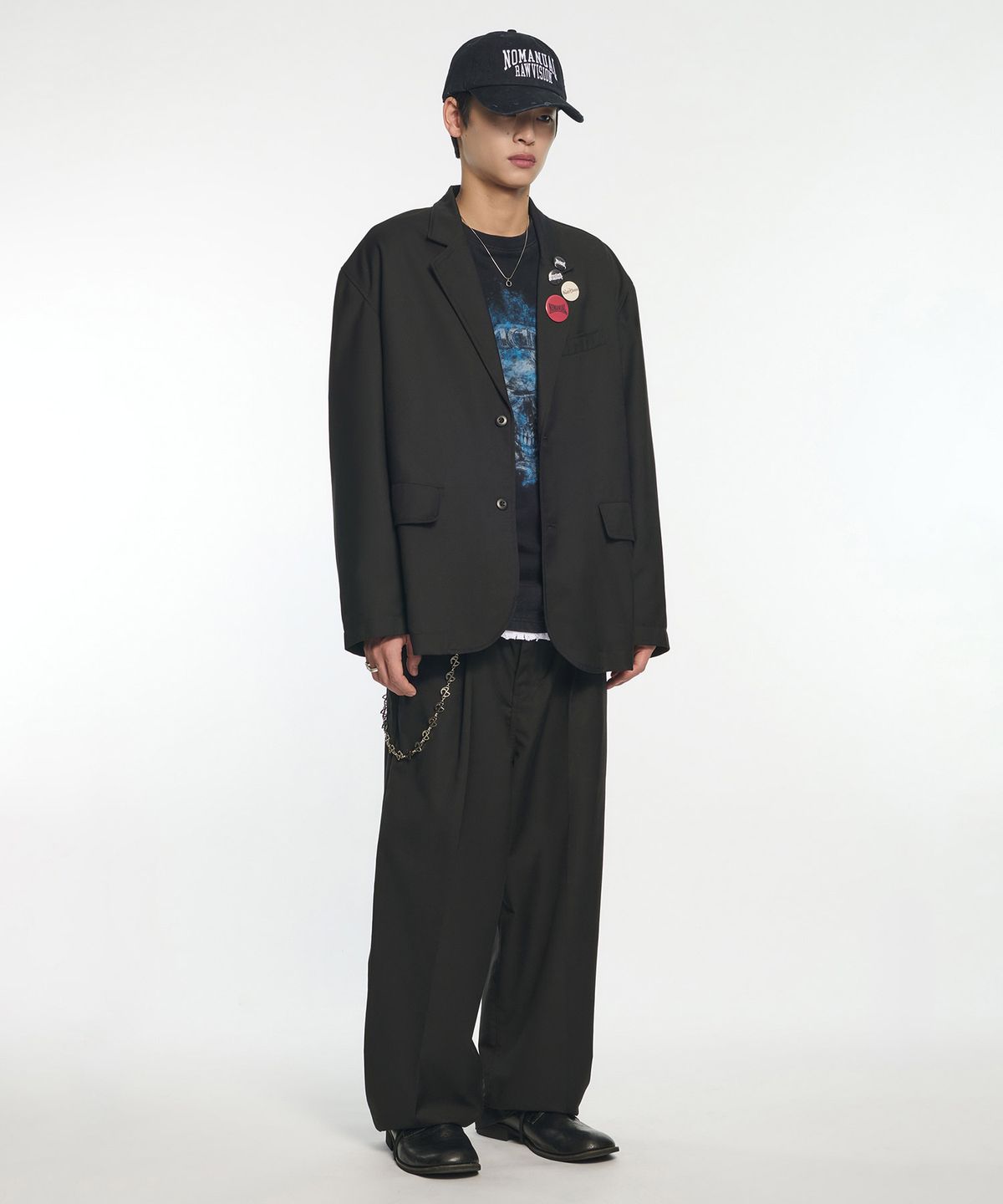 노매뉴얼(NOMANUAL) ONE TUCK PLEATED PANTS - BLACK