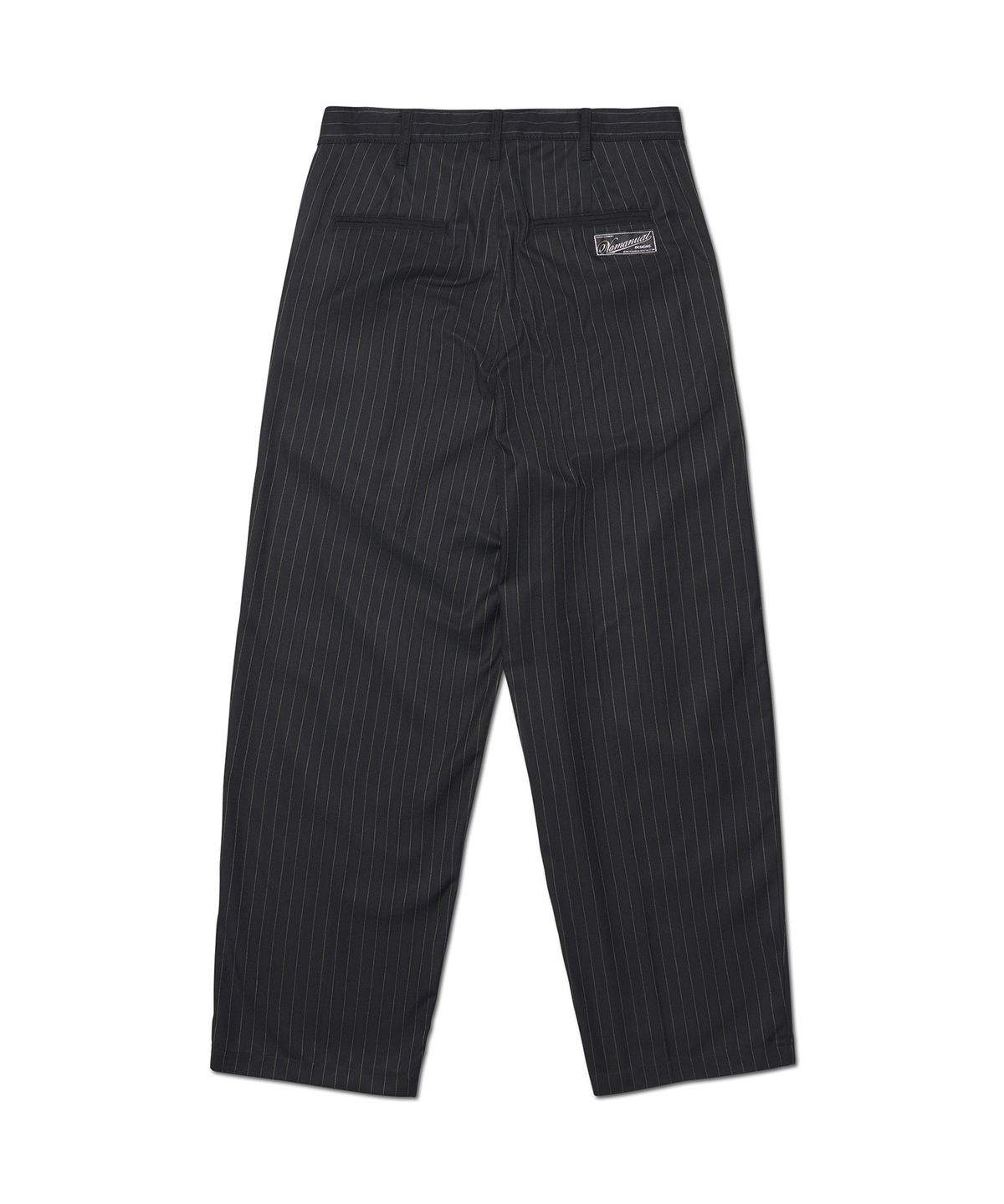 노매뉴얼(NOMANUAL) ONE TUCK PLEATED PANTS - BLACK STRIPE