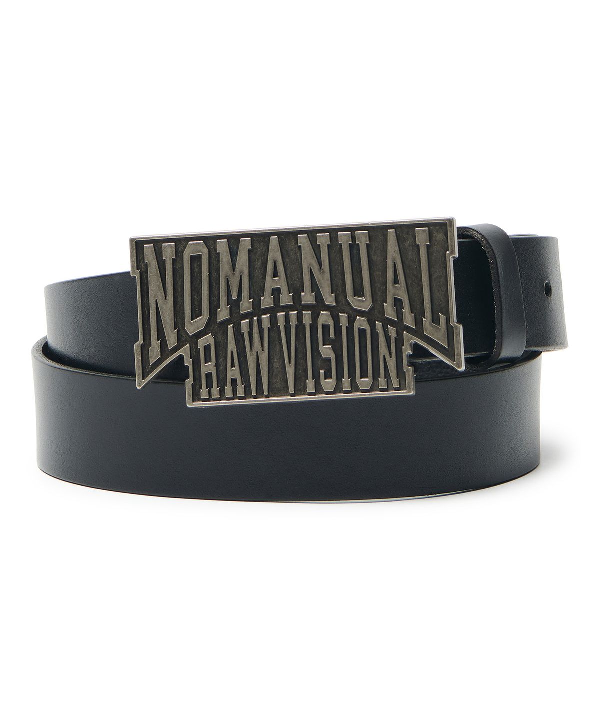 노매뉴얼(NOMANUAL) R.V METAL BUCKLE BELT - BLACK