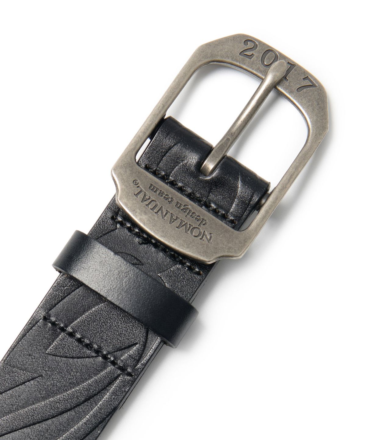 노매뉴얼(NOMANUAL) TRIBAL LEATHER BELT - BLACK