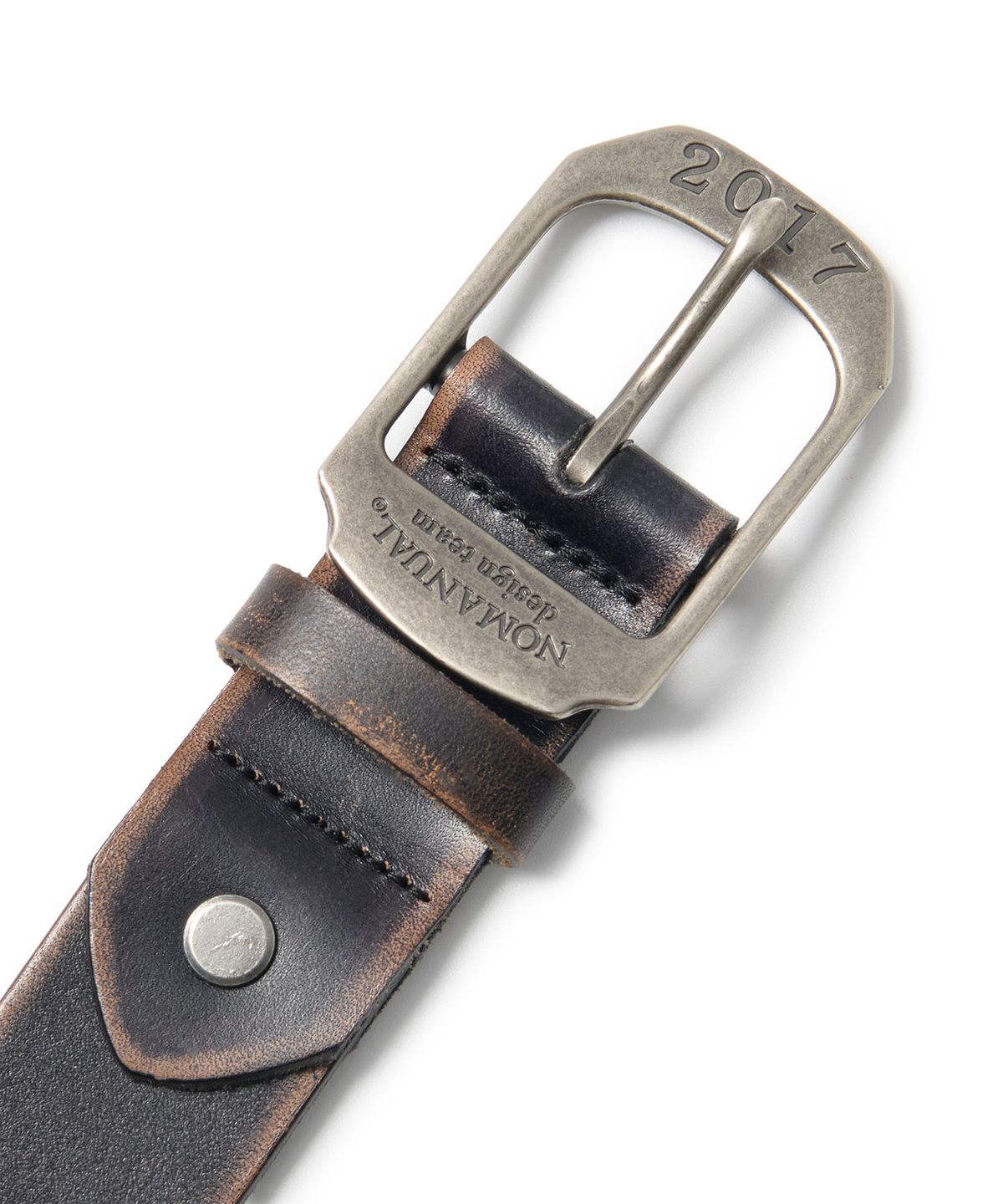노매뉴얼(NOMANUAL) NM VINTAGE LEATHER BELT - BLACK
