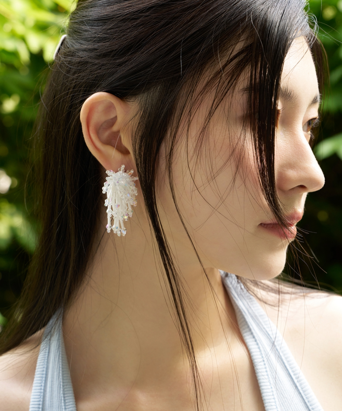판타스틱 플래닛(FANTASTIC PLANET) white festival beads earrings