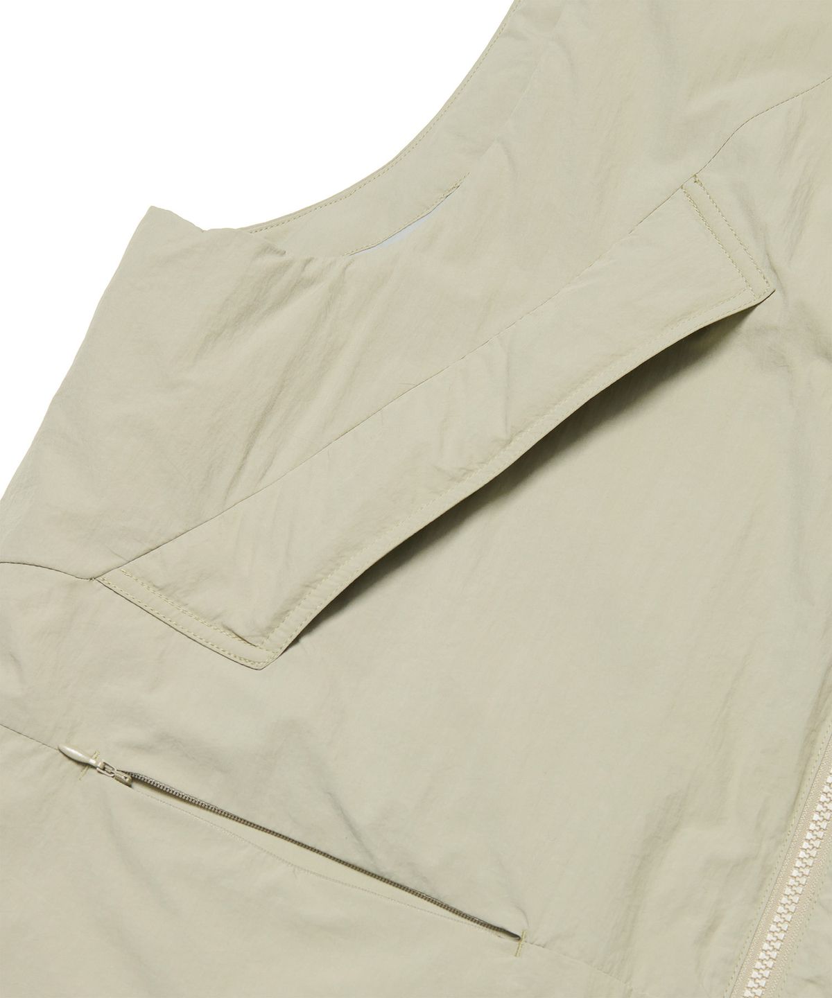 노매뉴얼(NOMANUAL) COLLARLESS PADDED VEST - LIGHT GRAY