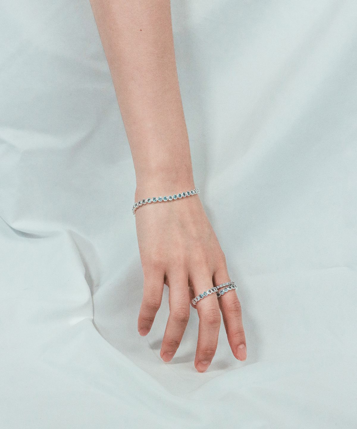 스몰굿띵(SMGT) BEZEL 베젤 테니스 팔찌 [AQUAMARINE]