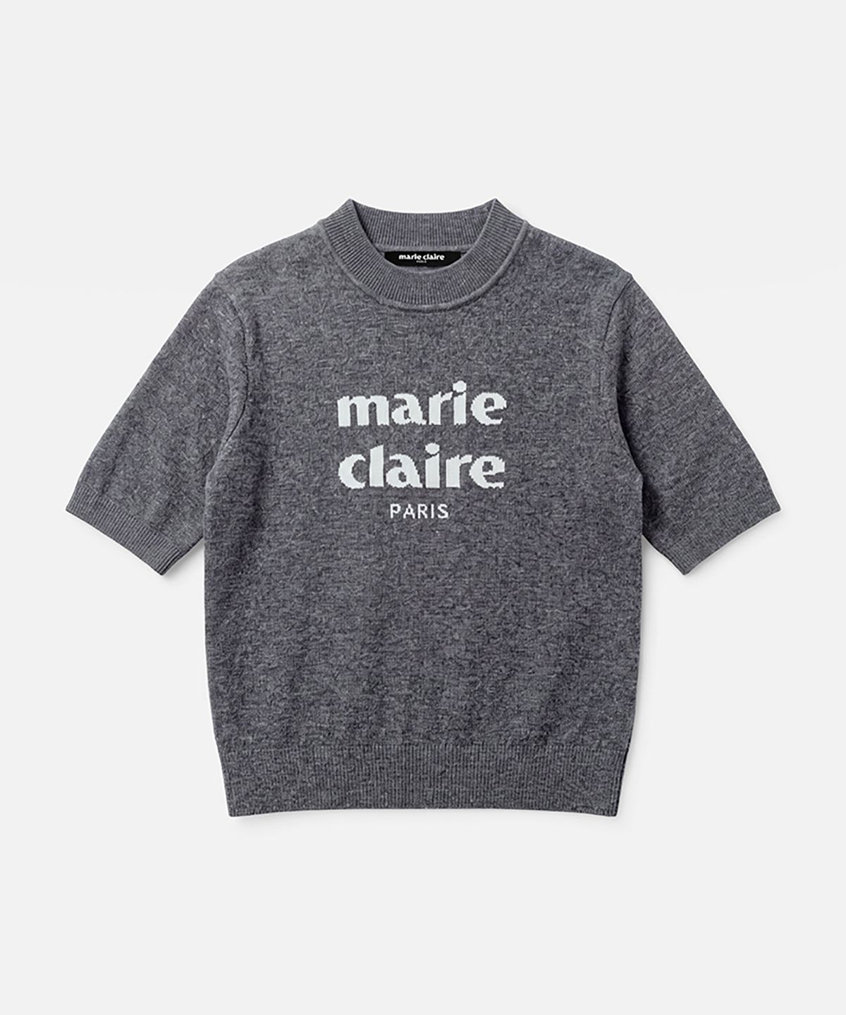 마리끌레르(MARIE CLAIRE) 에센셜 로고 캐시미어 울 반팔 니트(MAGDKN14MMG)