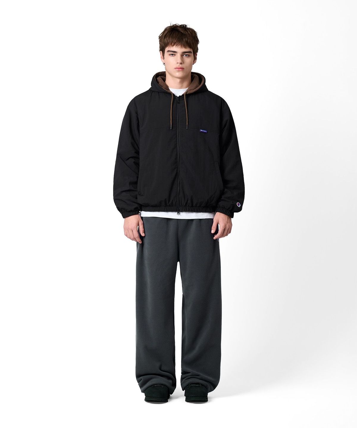 챔피온(CHAMPION) 폴라텍 리버시블 2WAY 후드 재킷 Black