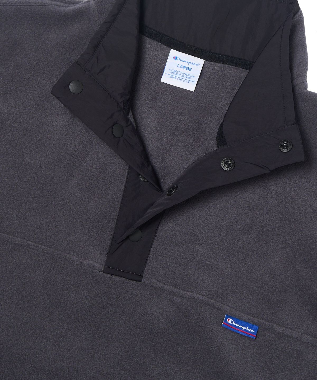 챔피온(CHAMPION) 폴라텍 컬러블록 플리스 아노락 Charcoal
