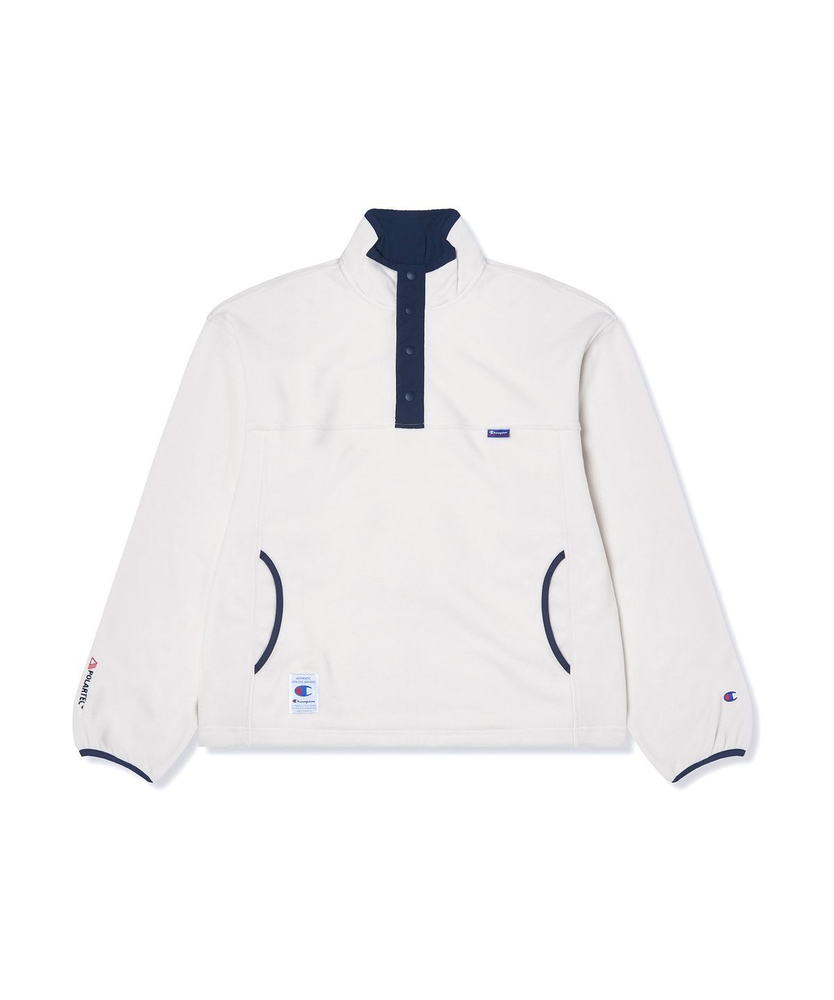 챔피온(CHAMPION) 폴라텍 컬러블록 플리스 아노락 Ivory
